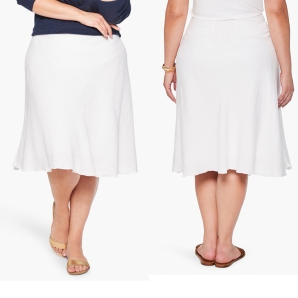 Nic+Zoe white A line summer flirt skirt size 18W